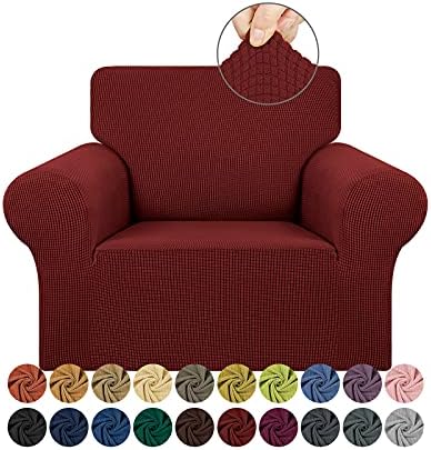 KEKUOU Stretch Chair Sofa Slipcover, Single Couch Cover, Dark Red by KEKUOU