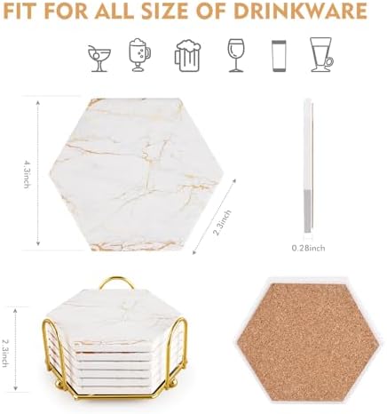 Marble Coasters for Drinks Absorbent - Image 4