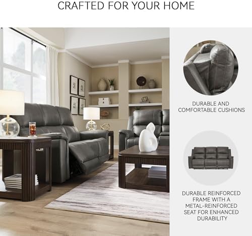 Signature Design by Ashley Burnley Leather Power Reclining Sofa - Image 5