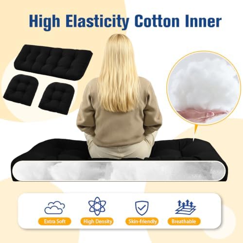 Wicker Furniture Cushions Outdoor, Patio Seat Chair Pads, Waterproof - Image 5