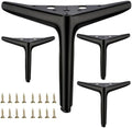 6 inch/15cm Matte Black Metal Furniture Legs Set of 4 by Smaxcn