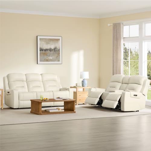 Watson & Whitely Genuine Leather Power Reclining Sofa & Loveseat Set by WatsonWhitely
