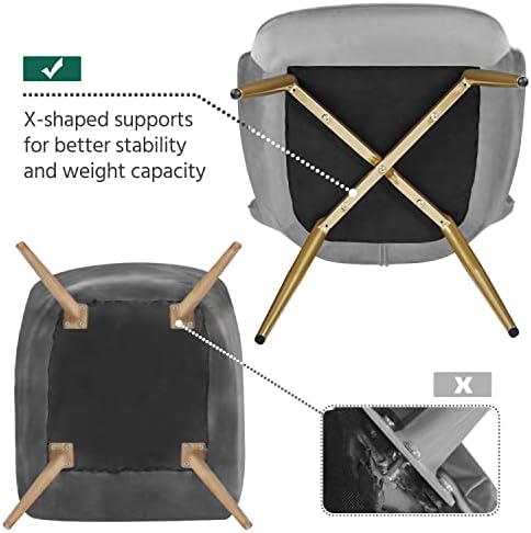 Yaheetech Accent Chairs Set of 2, Upholstered Armchair, Light Gray - Image 5