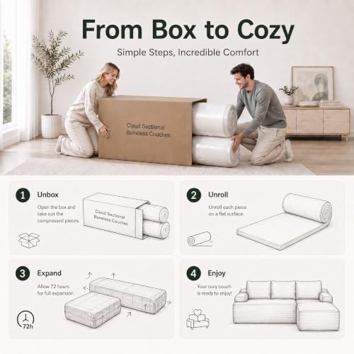Boneless Couch, L Shaped Sectional Couches - Image 6