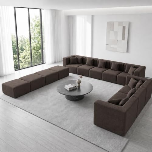 MONVANE 185" U-Shaped 12 Seat Modular Sectional Cloud Couch - Image 2