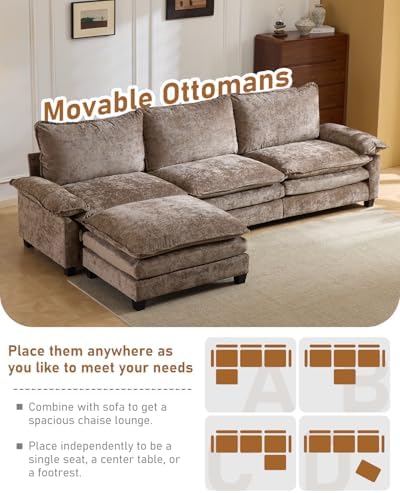 Karl home 122" 3-Seat L-Shaped Sectional Couch - Image 3
