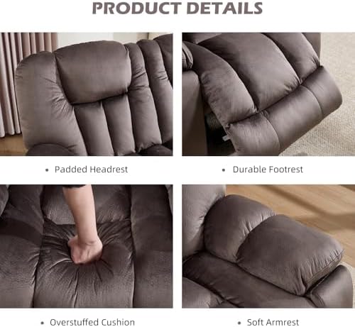 EBELLO Loveseat Recliner Sofa for Living Room, Extra Wide Modern Overstuffed 2 - Image 3