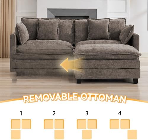 76'' L Shaped Sectional Cloud Couch, Modular Sofas - Image 6