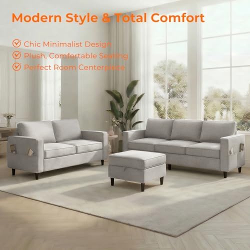 ijuicy 2PCS Sectional Sofa Set, Modern5 Seater Couch Set - Image 3