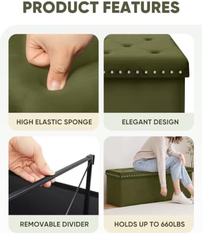 B FSOBEIIALEO Storage Ottoman Bench - Image 4