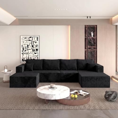 138" Modular Sectional Sofa, U-Shaped Cloud Couch by ICCEQUEEFURNITURE
