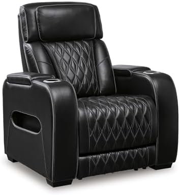 Signature Design by Ashley Leather Power Recliner Chair, Zero Gravity by Unknown