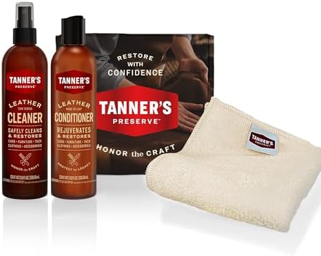 Tanner's Preserve Leather Cleaner & Conditioner Gift Set, Rejuvenates & by TannersPreserve