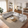 Vesgantti Modular 8-Seater Chenille L Shaped Sectional Sofa, Light Grey by Vesgantti