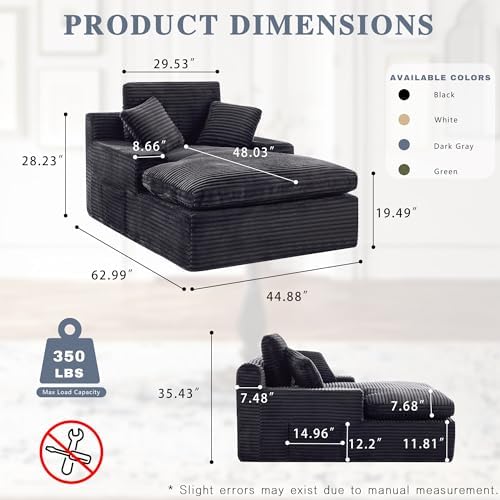 Chaise Lounge Chair Indoor, Modern Couch Bed - Image 2
