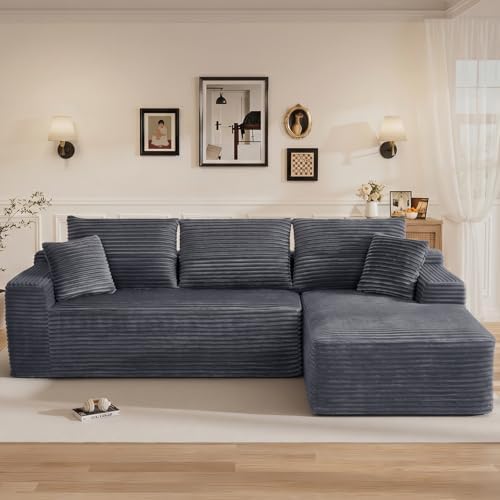 108" L Shaped Cloud Boneless Sectional Couches by Unknown