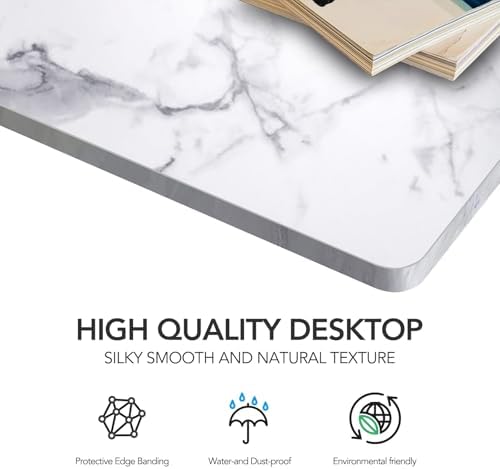SANODESK One-Piece 1'' Thick 55x28'' Particle Board Table Top, Marble Grey - Image 6