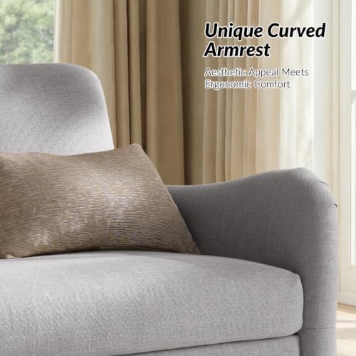 HULALA HOME 50.5" Farmhouse Loveseat Sofa, 2 Seater Sofa, Solid Grey - Image 5