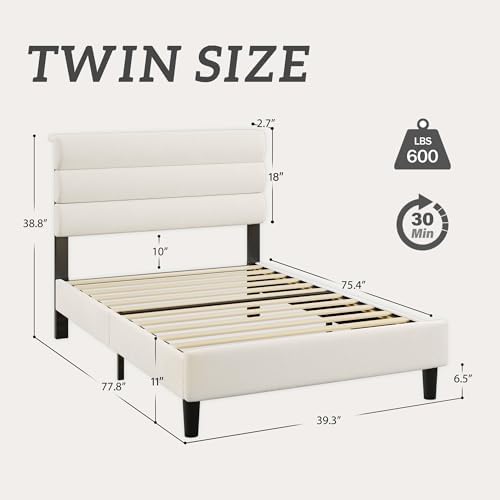 Fluest Twin Bed Frame, Platform Bed Frame - Image 2