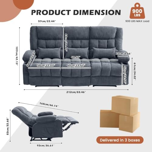 MAHOMICO Recliner Sofa with Cup Holders - Image 2