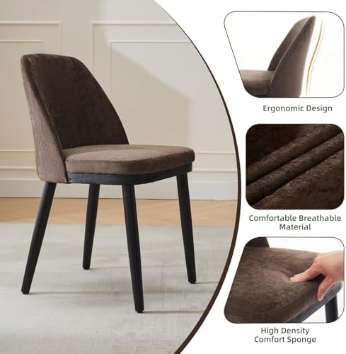 Upholstered Dining Chairs Set of 2, Modern Kitchen Chairs - Image 3