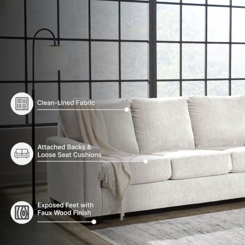 Signature Design by Ashley Queen Sleeper Sofa, Pull Out Couch, Snow White - Image 4
