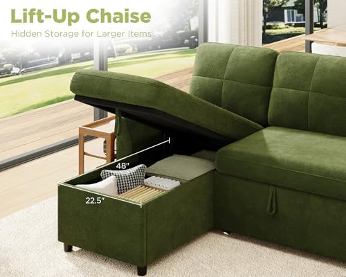 VanAcc Sleeper Sofa with Storage, Sofa Bed with Pull Out Couch - Image 5