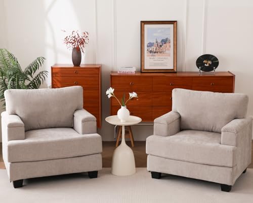 Rexulqo Oversized Accent Chair Set of 2, Armrest Organizer by REXULQO