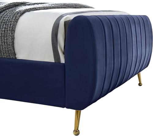 Meridian Furniture Zara Collection Modern | Contemporary Velvet Upholstered Bed - Image 7