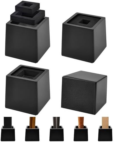 Wooden Bed Risers 4 Inch Heavy Duty, Support 2500 lbs by OYMVEKIK
