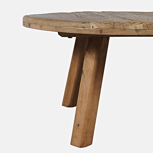 Jofran Reclamation 36" Round Rustic Reclaimed Solid Wood Coffee Table - Image 4
