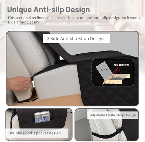 Waterproof Sectional Reclining Couch Covers L Shaped Recliner Sectional Sofa - Image 5