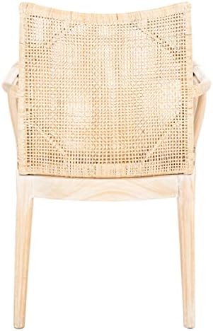 SAFAVIEH Gianni Wood Accent Chair, 19.8" Seat Natural/White Washed SEA4011B - Image 5