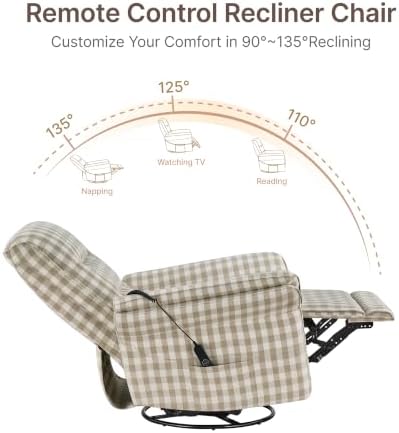 KISLOT Swivel Power Recliner Chair, Hand Remote - Image 5