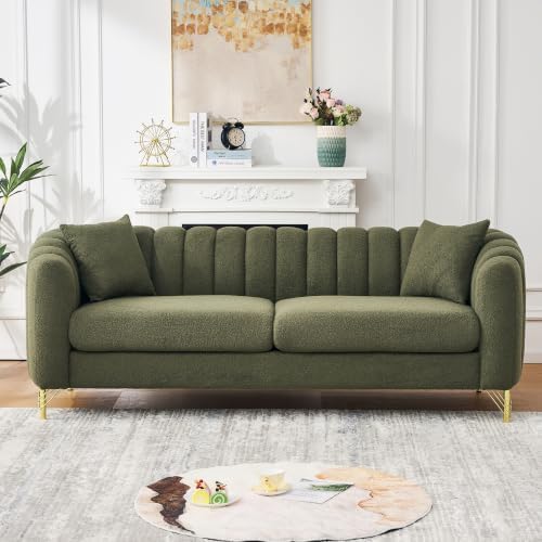 83.5" Oversized Modern 3-Seater Sofa, Teddy Tufted Couch by Kolavess