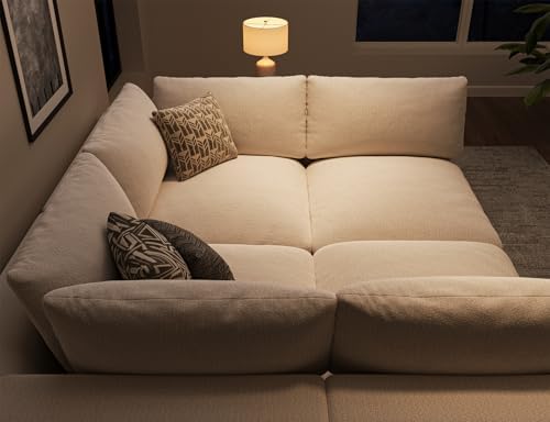 120" Cloud Sectional Couch | Oversize Boneless Couches - Image 5