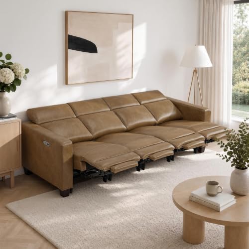 MCombo 109.4'' Zero Wall Hugger Power Recliner Sofa, HL198M4 Ginger - Image 4