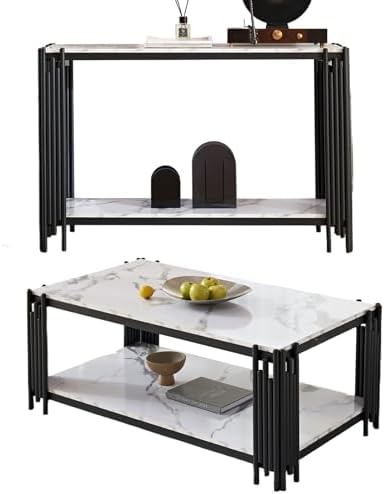 2 Pieces Living Room Table Set, Modern Coffee Table, Console Table by Unknown