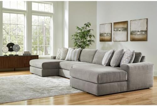 Signature Design by Ashley Modular Double Chaise Sectional, Ash Gray - Image 2