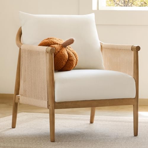 CHITA Braid Accent Chair with Wood Frame and Paper Cord Armrest by Unknown