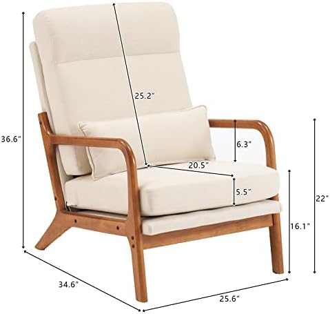 Karl home Accent Chair High Back Mid-Century Modern - Image 2