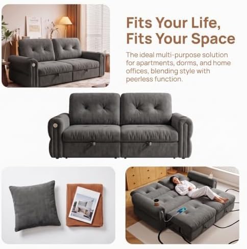 NicBex 77" Convertible Sofa Bed, Pull Out Couch - Image 5
