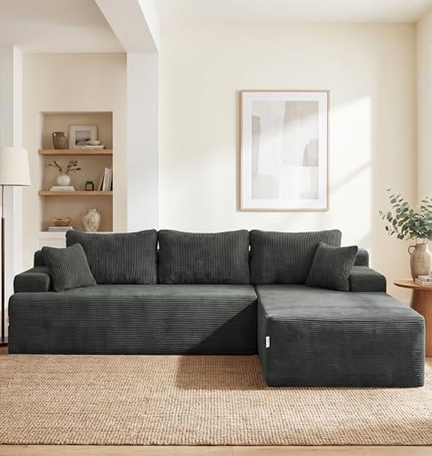 Hobestluk Boneless Couch Modular Sectional Sofa L-Shape Lounge Cloud Couch by YourHomeDeservesMore