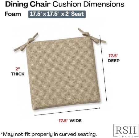 RSH DECOR: Foam Chair Cushions Set of 2 | 17.5" x 17.5" x 2" | All-Weather - Image 3