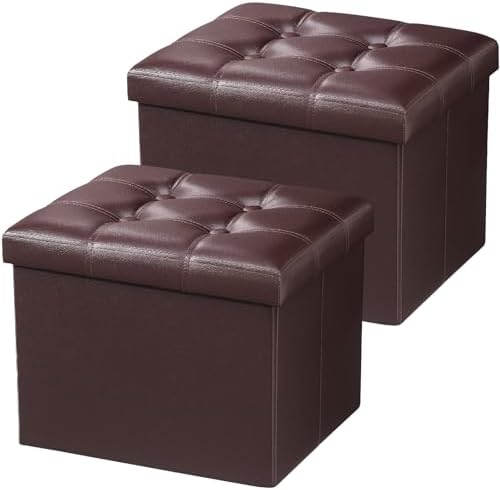 AmasSmile Ottoman with Storage, Folding Stool by AmasSmile