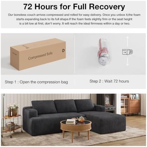 Novilla 144'' L-Shape Boneless Couches - Image 3