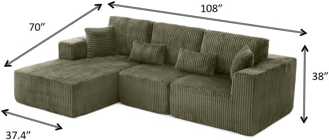 108" Boneless Cloud Sectional Couches - Image 2