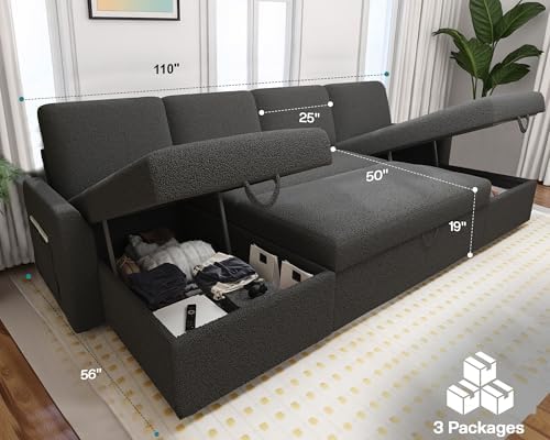 AMERLIFE 110" Sofa Bed, Sleeper Sofa - Image 3