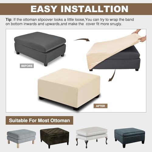 NeColorLife Velvet Square & Rectangular Ottoman Cover - Image 6