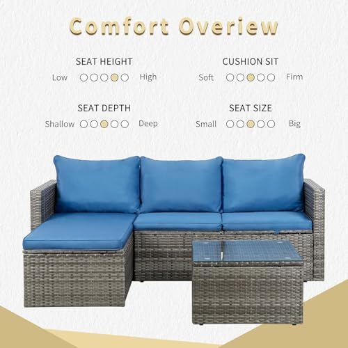 JAMFLY 3-Piece All-Season Wicker Patio Sectional Sofa Set - Image 7